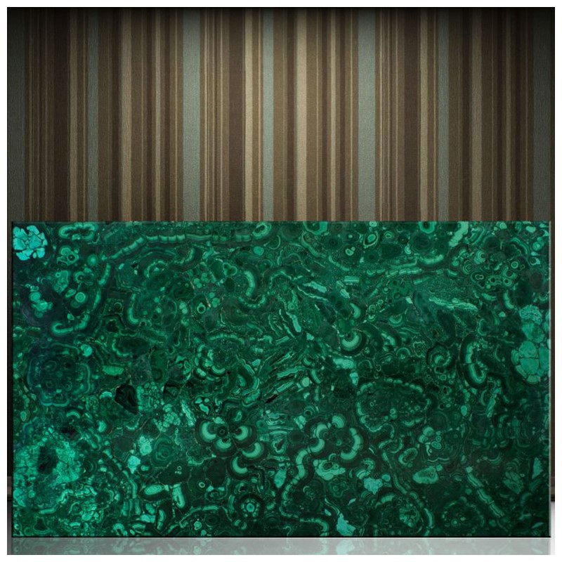 polished malachite slab
