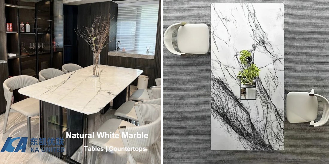 White Marble Rectangular Dining Tables Supplier-KA UNITED White Marble Rectangular Dining Tables Supplier-KA UNITED