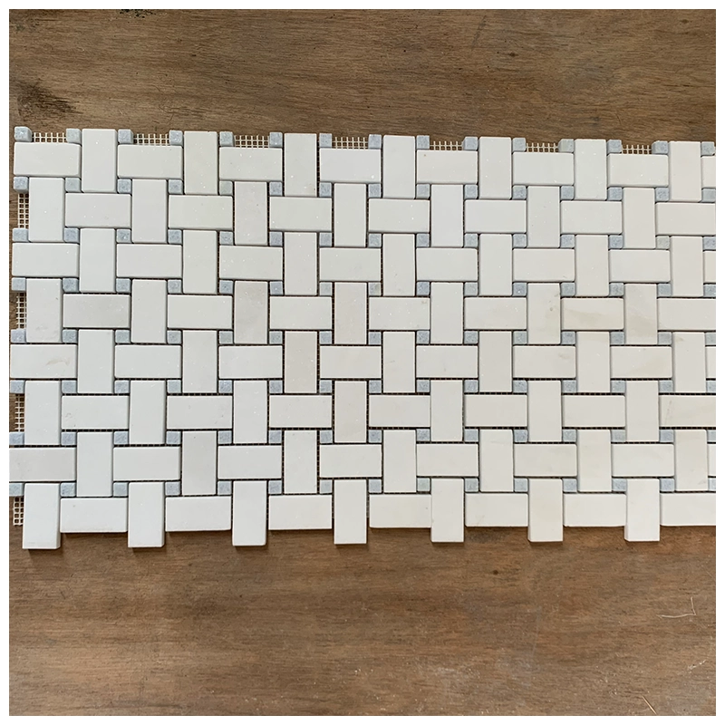 Thassos Blue Celeste Basket Weave Marble Mosaic Wall Tiles Thassos Blue Celeste Basket Weave Marble Mosaic Wall Tiles