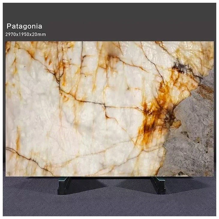 Quartzite de Patagonie rétroéclairé