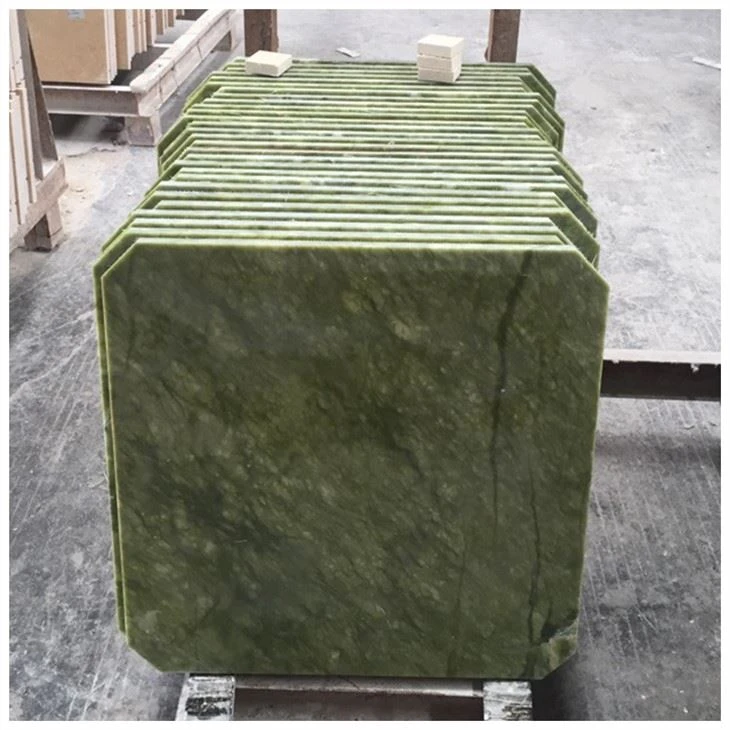 Carrelage en marbre poli vert Ming