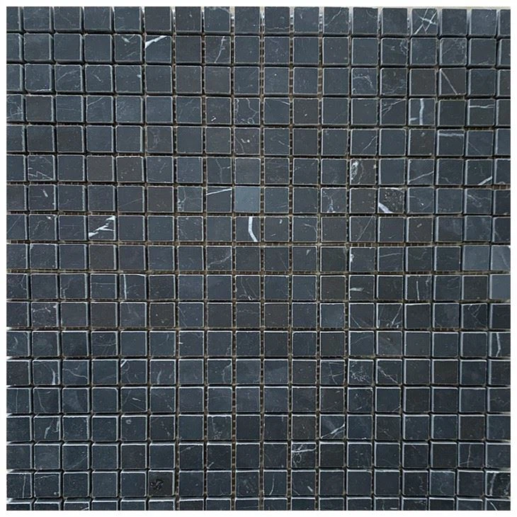 Mosaïque en marbre Nero Marquina