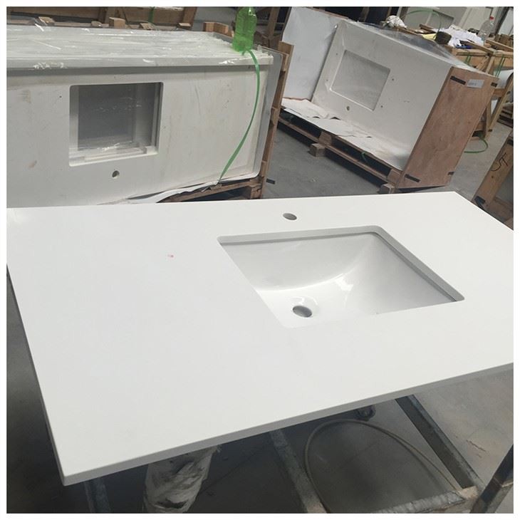 Comptoirs de salle de bains en quartz blanc pur