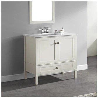 Vanité de salle de bain blanc cassé de 36 pouces
