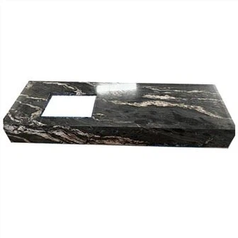 Comptoir de vanité en granit noir cosmique