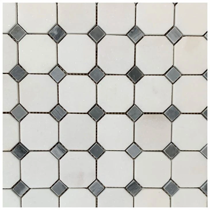 Carreaux de mosaïque en marbre octogonal Thassos