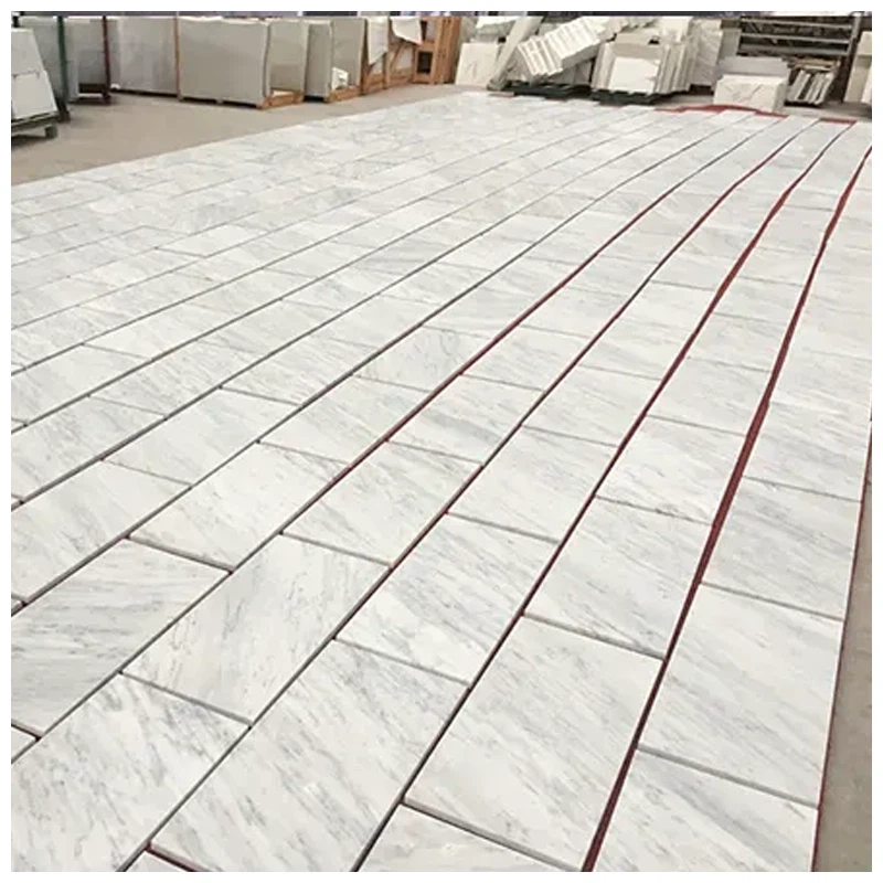 White Carrara Polished Marble Tiles