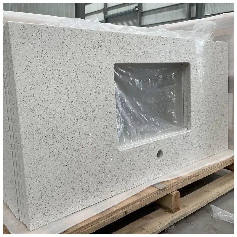 White Galaxy Quartz Bathroom Countertops