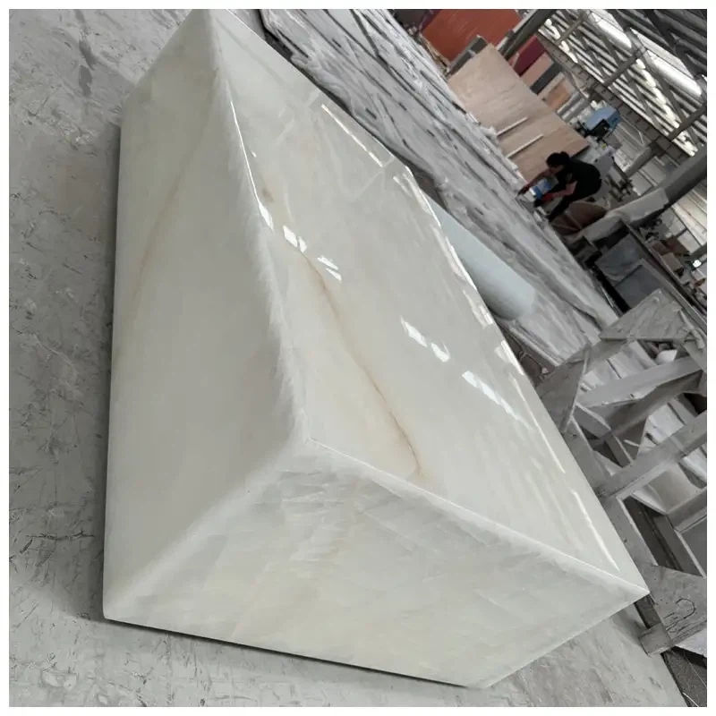 White Onyx Marble Plinth Tables