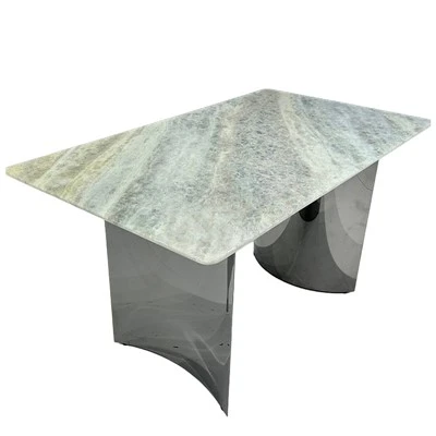Tables de salle à manger en marbre cristal de calcite bleue