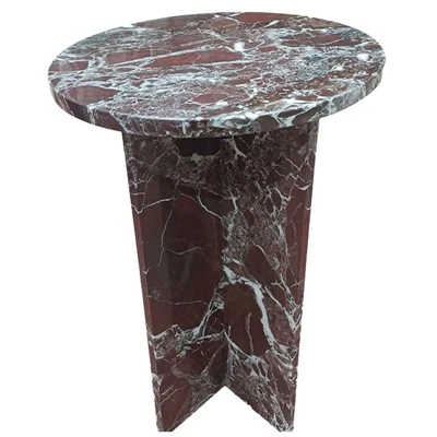 Table d'appoint en marbre Rosso Levanto