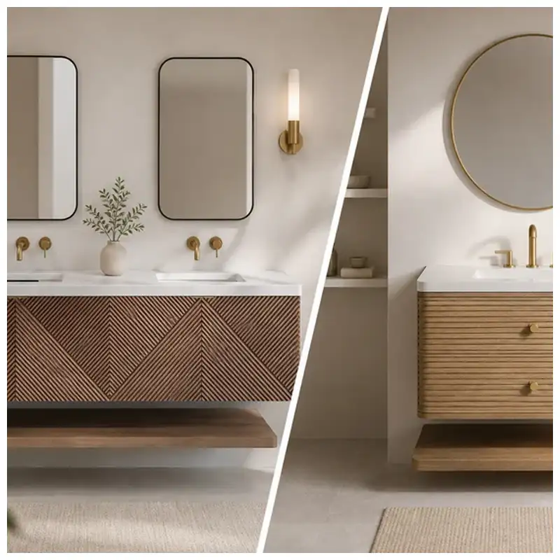 Vanité double ou deux vanités simples pour les suites d'hôtel et les salles d...