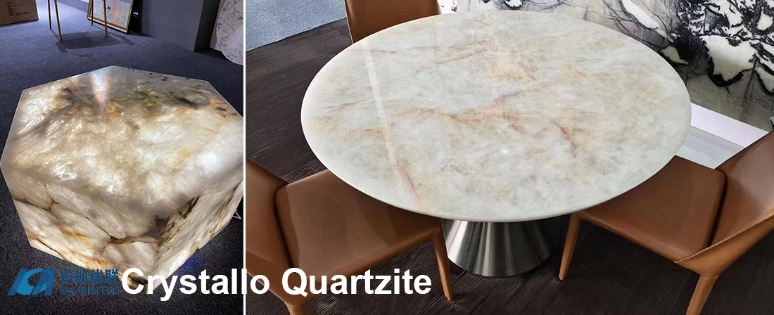 Crystallo White Quartzite Tables KA UNITED Crystallo White Quartzite Tables KA UNITED