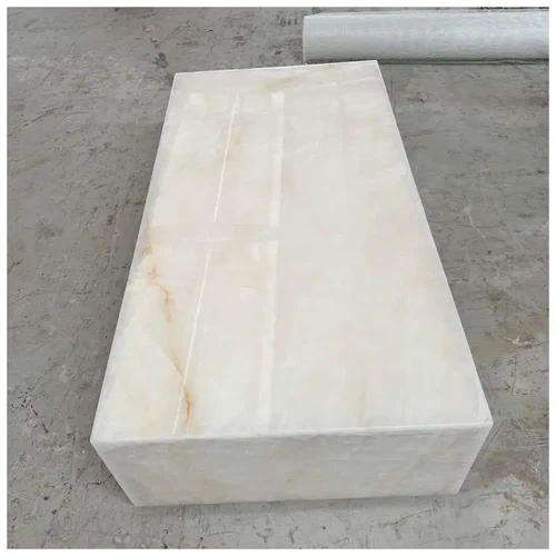 White Onyx Marble Plinth Coffee Tables White Onyx Marble Plinth Coffee Tables