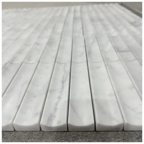 Bianco Carrara Marble Concave Wall Mosaic Tiles Bianco Carrara Marble Concave Wall Mosaic Tiles