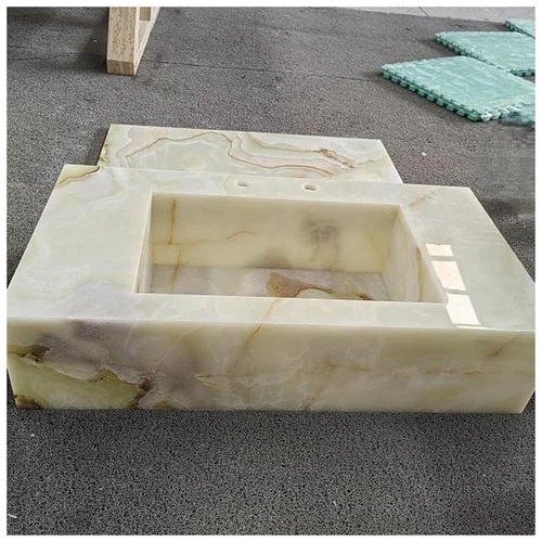 Light Green Onyx Integrated Vanity Wash Basins Light Green Onyx Integrated Vanity Wash Basins