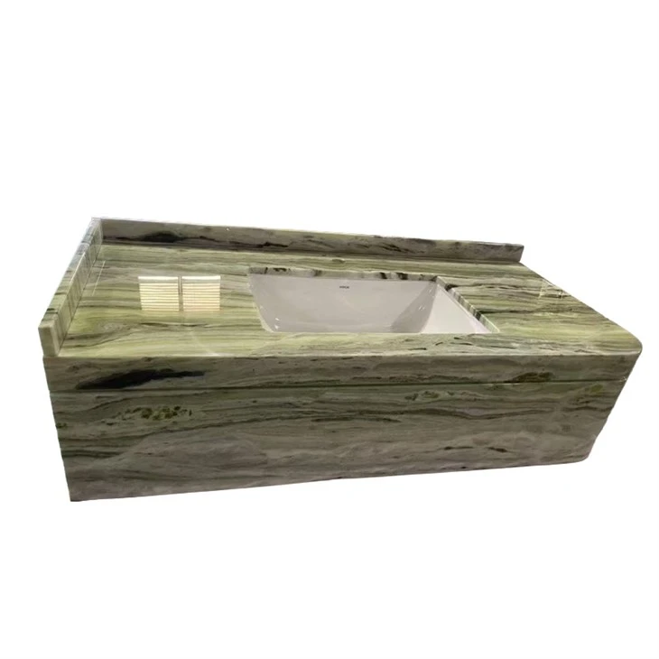 Shangri-Dessus de meuble-lavabo flottants en marbre vert La