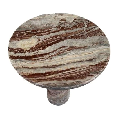 Tables d'appoint rondes en marbre Arabescato Rosso