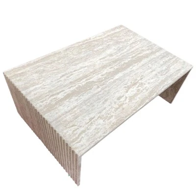 Table basse en travertin beige