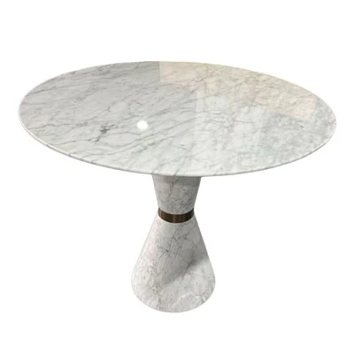 Table basse ronde en marbre de Carrare