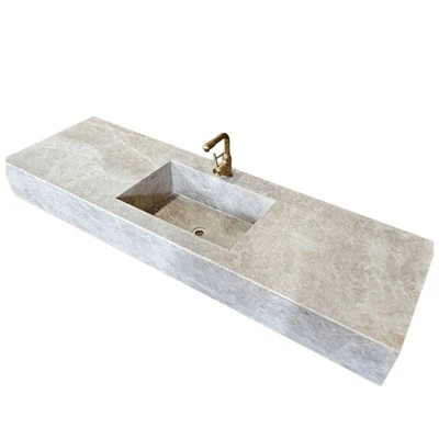 Lavabos flottants en quartzite Perla Venata