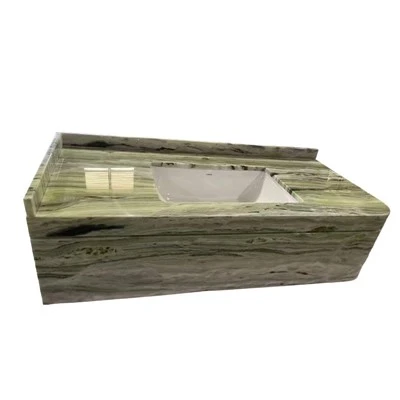 Shangri-Dessus de meuble-lavabo flottants en marbre vert La