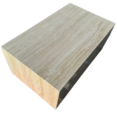 Table de socle en travertin